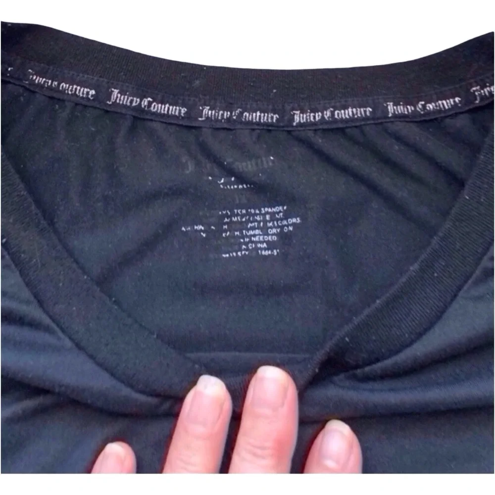 Juicy Couture Y2K Logo Long Sleeve | M/L | Black Streetwear Essential - Picture 8 of 8